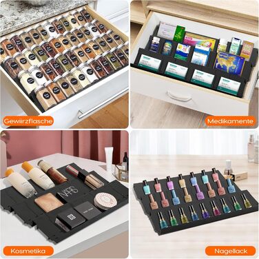 Органайзер для спецій на 24 предмети чорний Aonext