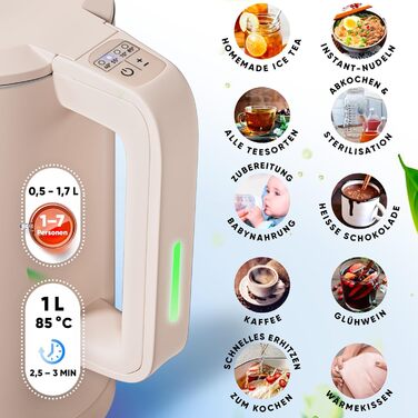 Чайник з регулюванням температури 1,7 з нержавіючої сталі 2200 Вт Stillstern