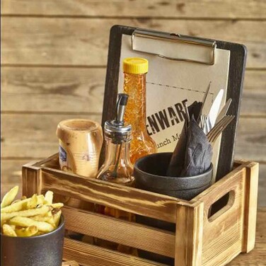 Меню-холдер 18.5*24.5*0.6 см, деревянный, черный, GenWare