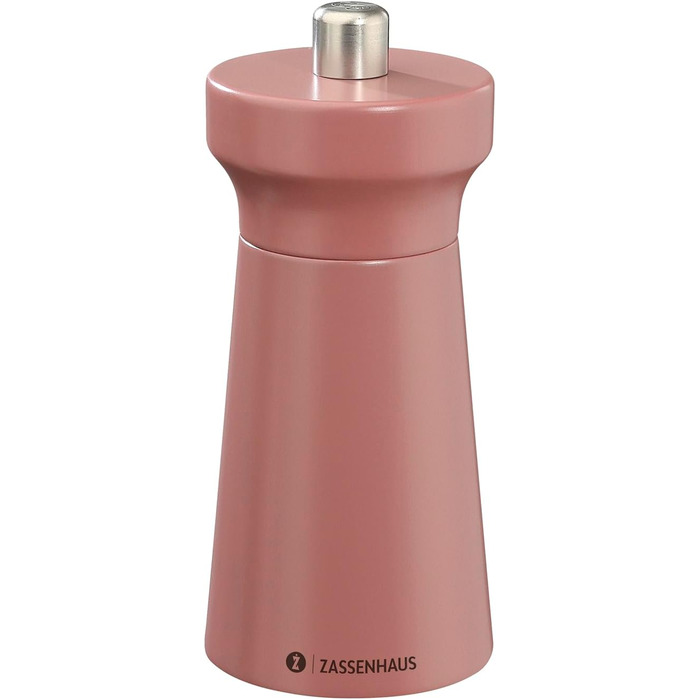 Пісок Zassenhaus WESTERLAND лакована деревина бука Головка млина з деревини бука з плавним регулюванням високопродуктивної керамічної шліфувальної машини Млин для спецій для солі 12 см, Ø 5,4 см (соляний млин, корал)