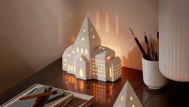 Свічник-будиночок для чайних свічок 21 см білий Lichthaus City Urbania Kähler