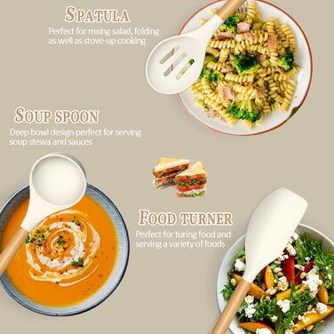 Набір кухонного приладдя з антипригарним покриттям 24 шт. кремово-білий Umite Chef