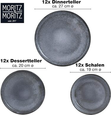 Набір посуду Moritz & Moritz VIDA з 36 предметів (6 обідніх тарілок, 6 десертних тарілок, 6 тарілок для супу)
