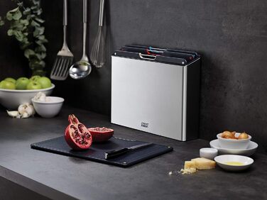 Набор разделочных досок, 4 предмета в корпусе, нержавеющая сталь Folio Steel Joseph Joseph