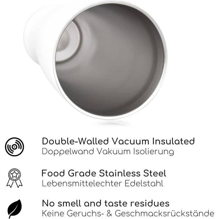 Термокухоль для пива з кришкою 500 мл білий Milu