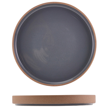 Тарілка презентаційна 20*2.5 см із низьким вертикальним бортом, Kava Dark Grey Stoneware Raw Wall, GenWare