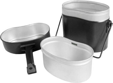 Набір похідного посуду для військових, 5 предметів, чорний Normani