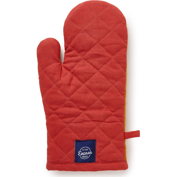 Рукавички для духовки та мікрохвильової печі Encasa Homes Extra Long (2 шт.) для кухні - Силіконові, сріблясті, термостійкі - Захищають руки від гарячого обладнання - (18x30 см, манговий колір)