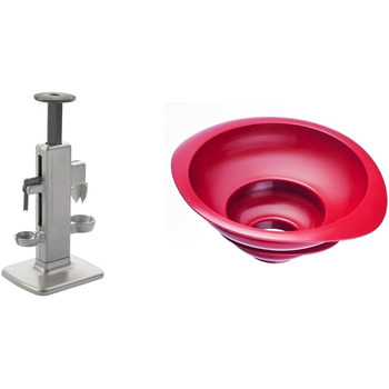 Косточка для вишни и сливы Westmark, комбинированная косточка, высота 23 см, алюминий/нержавеющая сталь/пластик, 40202260 (Steinex combi, комплект с 2 воронками для консервирования/варенья)