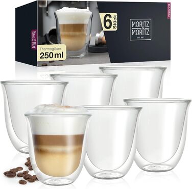 Склянка для капучіно з подвійними стінками 250 мл, набір 6 предметів Barista Napoli Moritz & Moritz