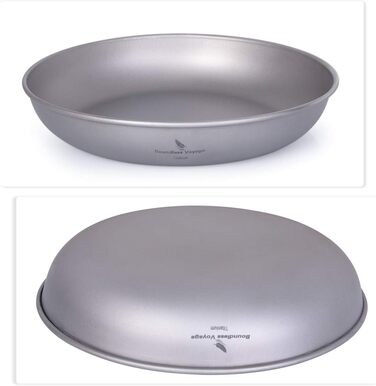 Безграничный Voyage Сверхлегкий кемпинг Титановая сковорода Посуда Тарелка с сумкой для переноски Наружная титановая посуда и измерительный набор (Ti13137b)