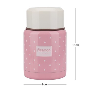 Термос для їжі Fissman 350 мл рожевий (9666)