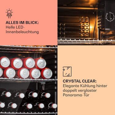 Мини-холодильник со стеклянной дверцей 80 л медный Klarstein