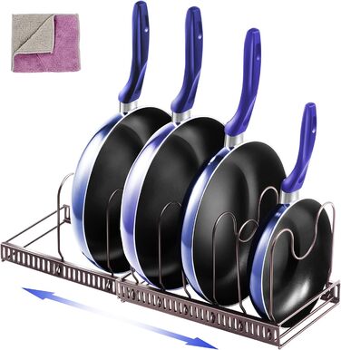 Подставка для посуды раздвижная 58,5 x 18 см, на 7 отделений, черная Masthome