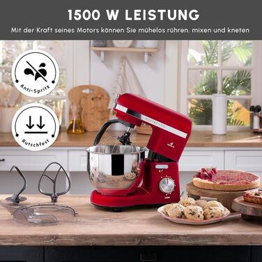 Миксер 5л,  1500 Вт красный Mastermaid Chef Pro KARACA