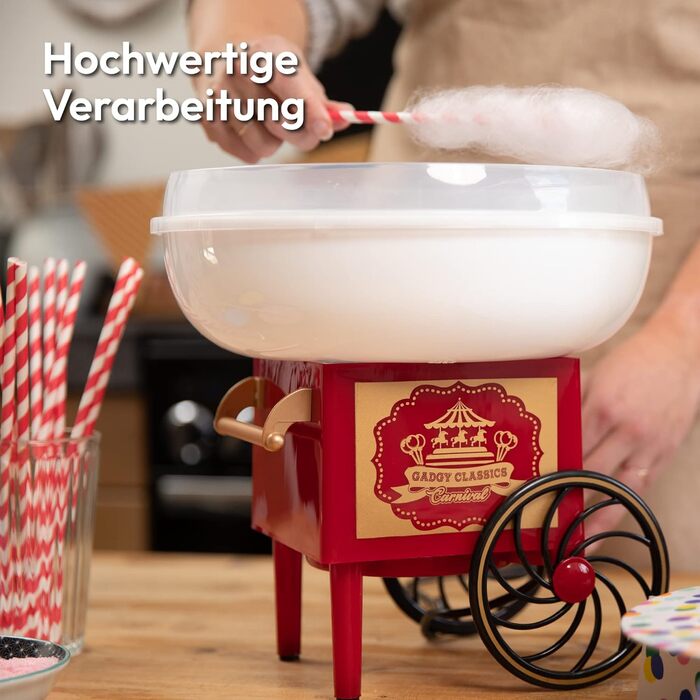 Машина для цукрової вати Gadgy для дому - Машина для цукрової вати для цукру або цукерок - Машина для цукрової вати - Цукрова вата для дитячих свят, днів народження та вечірок - (Жовта)