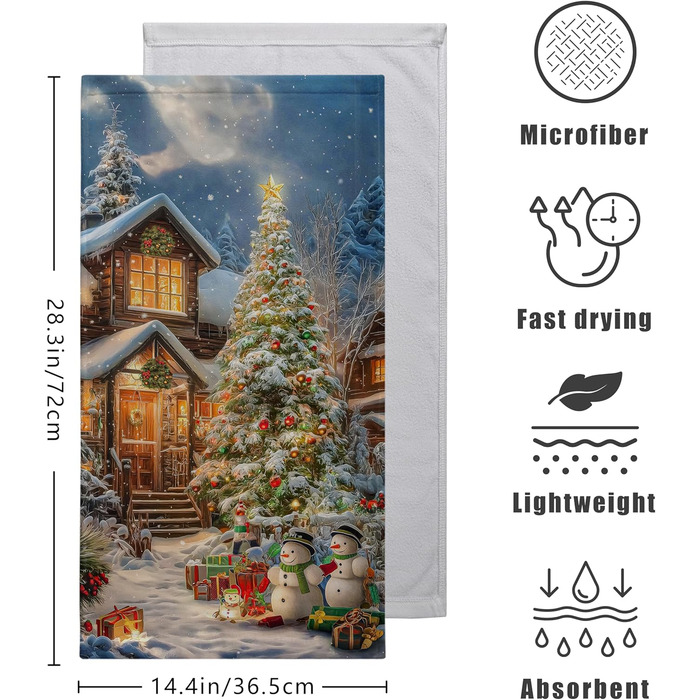 Різдвяні кухонні рушники Kwlegh, рушник для рук, рушник для пальців у формі різдвяної ялинки з цукерками та сніжинками, набір з 2 шт. , милий чоловічий банный рушник, високопоглинаючі рушники, 36 x (Xmas-a)