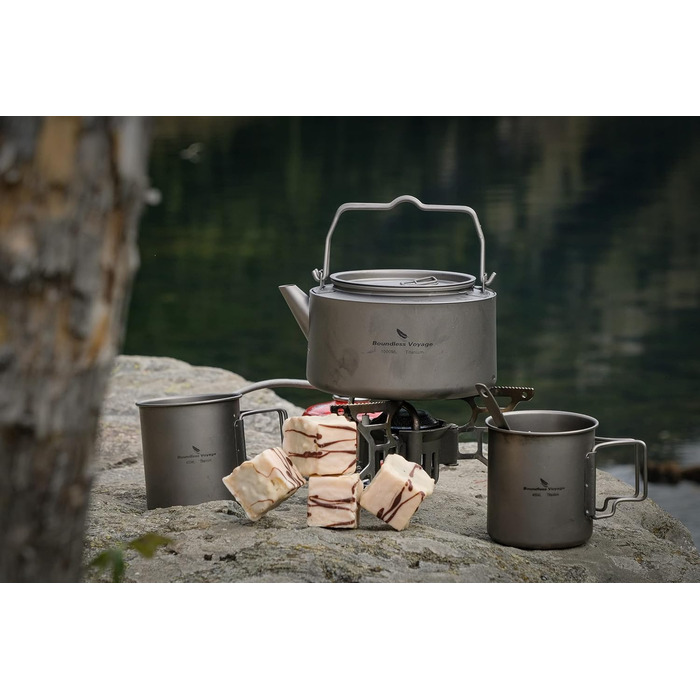 Титановий чайник зі складною ручкою та фільтром 1л. iBasingo