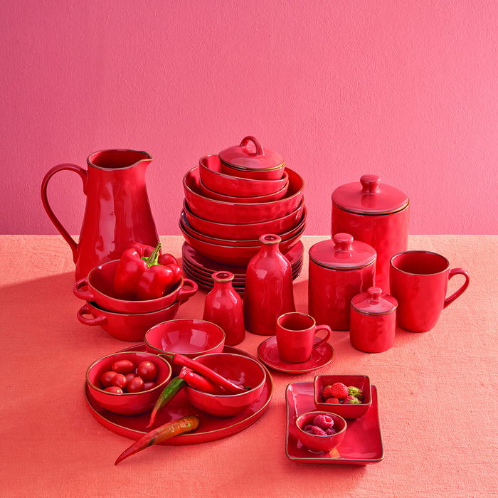 Тарілка обідня Rose&Tulpani Milano CONCERTO CORALLO, керамограніт, корал, діам. 27 см