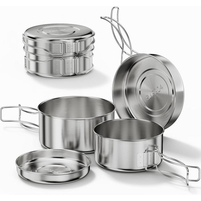 Набор посуды из нержавеющей стали из 4 предметов (900 мл 600 мл) Bestargot