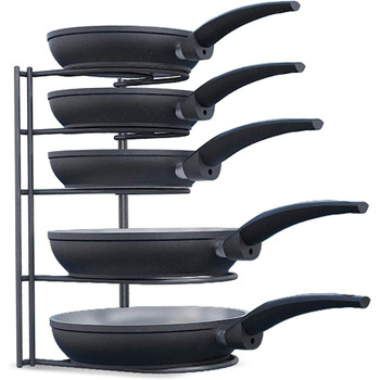 Органайзер для посуду 30 см, 5 полиць, чорний SASONCO