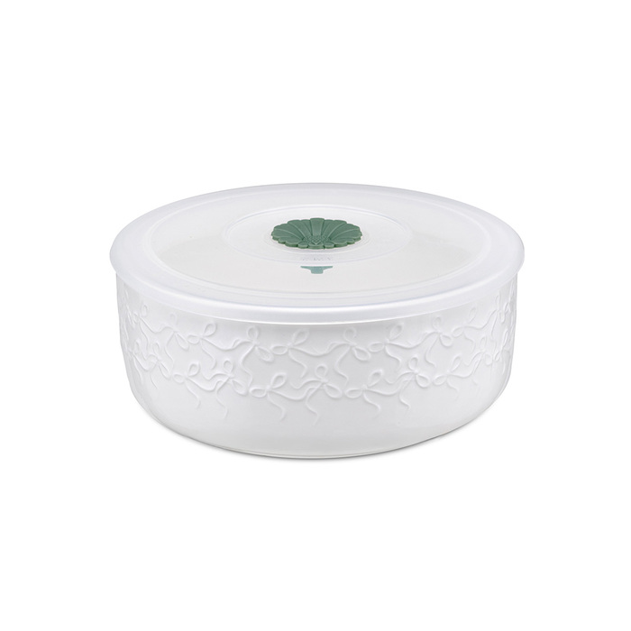 Миска з силіконовою кришкою La Porcellana Bianca INTAVOLA Bows, порцеляна, діам. 15 см