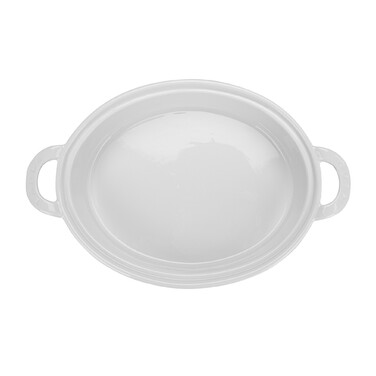 Овальная форма для запекания Fissman 28х22,5х6,5 см/1,6 л. со стеклянной крышкой фарфор (14158)