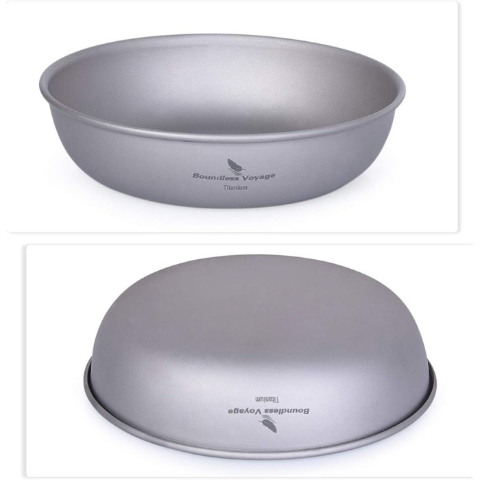 Безграничный Вояж Сверхлегкий Кемпинг Титановая Сковорода Посуда Тарелка С Сумкой Для Переноски Наружная Титановая Посуда и Измерительный Набор Приборов (Ti13136B)