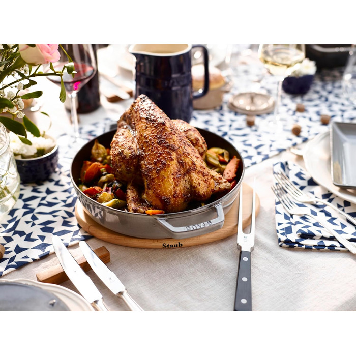 Магнітна дерев'яна підставка для посуду, кругла 16,5 см Staub