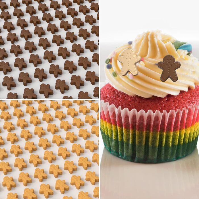 Силіконова форма для Різдва, 76 отворів, міні-ялинка та імбирне печиво, цукерки, шоколад, міні-гумова форма для випічки, печиво, пудинг, желе, ласощі для собак (імбирний чоловічок)
