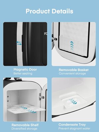 ‎Міні-холодильник 5 л, чорний FOHERE