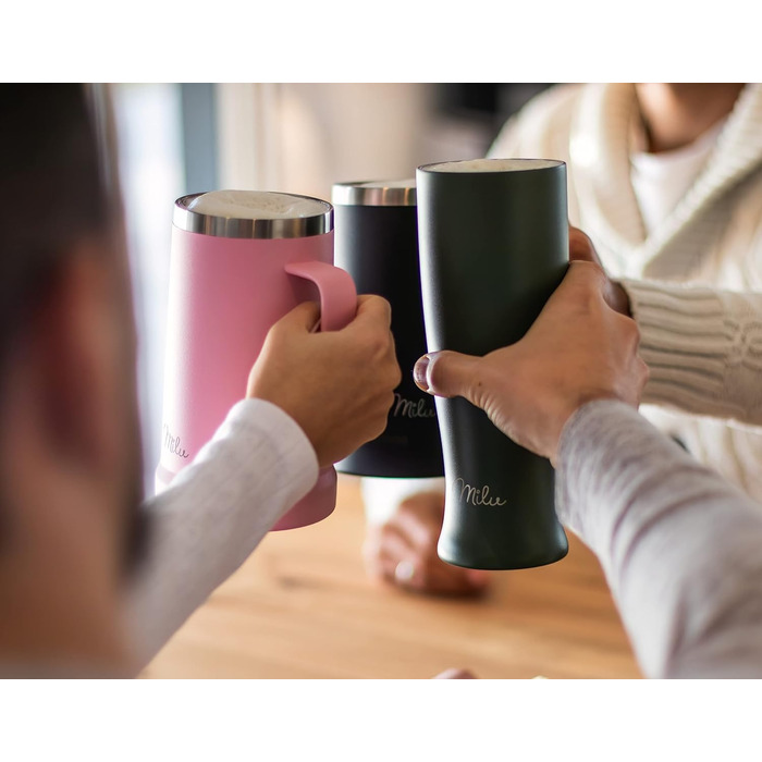 Термокружка для пива с крышкой 500 мл черный Milu