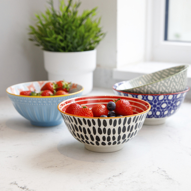 Миска Kitchen Craft RED SWIRL, кераміка, діам. 16 см, 500 мл