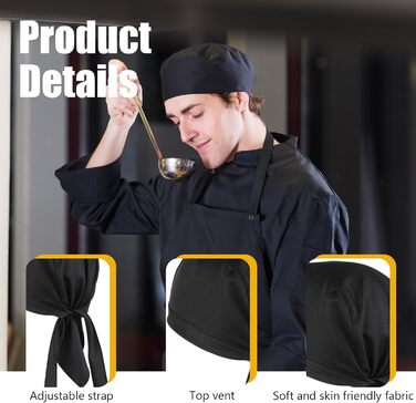 Головний убір шеф-кухаря 4 шт чорний Hariendny