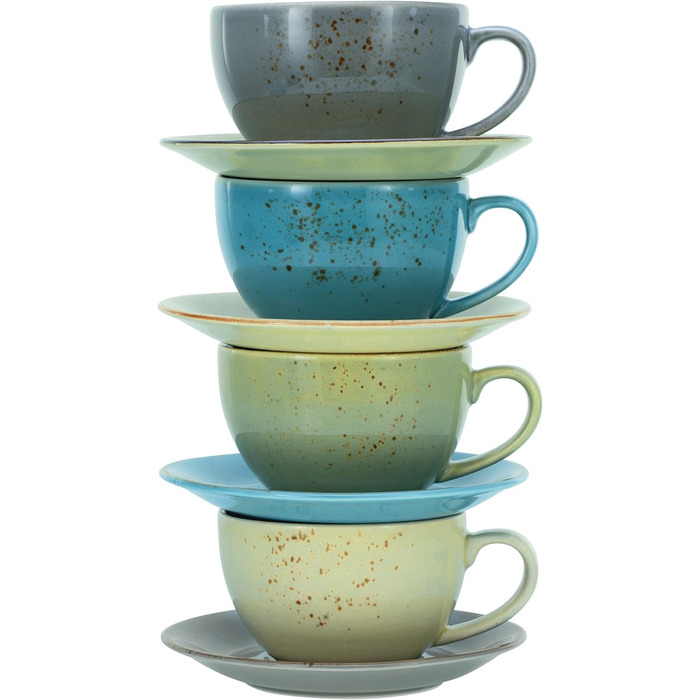 Серія Nature Collection Набір чашок для бістро, 8 предметів (набір капучино, натуральний), 23699