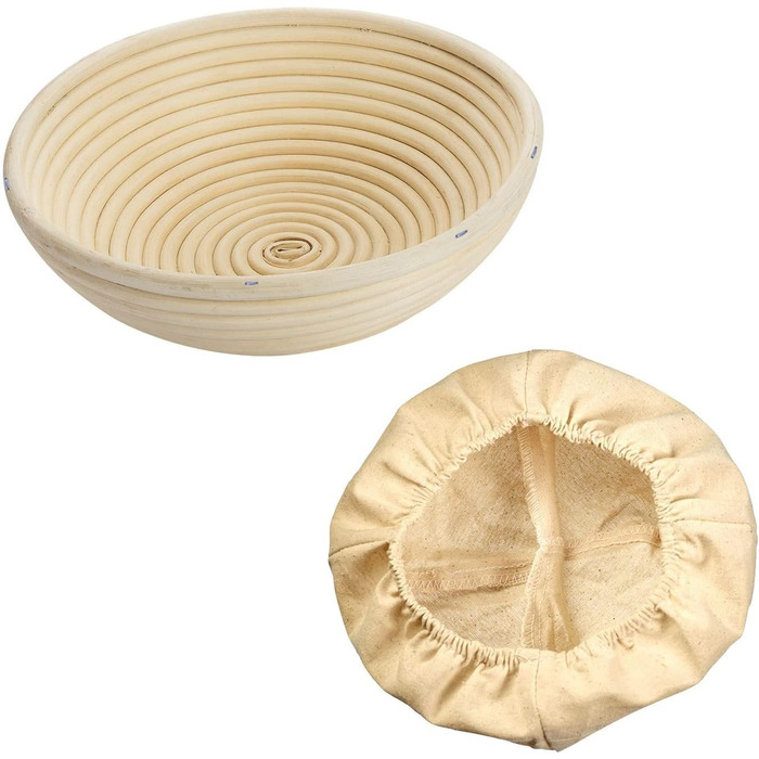 Кошик для вистоювання Westmark, для тіста для хліба вагою 1500-2000 г, овальний, довжина приблизно 40 см, ротангова тростина, світло-бежева, 32022270 (набір з 2 шт. , Ø 24,5 см)