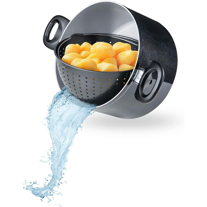 Каструля 3,7 л з ситом-вставкою та скляною кришкою 20 см Cerafit Magic Pot Genius