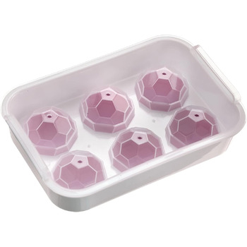 Льодогенератор Westmark Ice Cube Maker Cube форма для льоду з кришкою, для приготування 6 великих кубиків льоду, прозорий/червоний/білий пластик, без BPA, великий (круглий, великий)