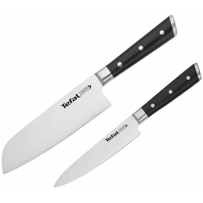 Набір ножів Tefal Ice Force, 2шт, нержавіюча сталь, пластик, чорний
