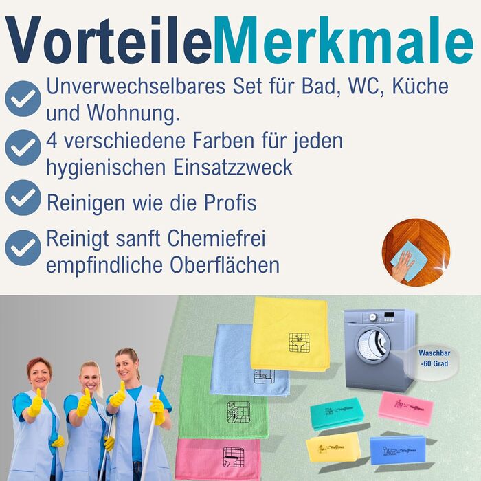 Премиальный набор из 12 губчатых салфеток из микрофибры 18 x 19 см Walfinus