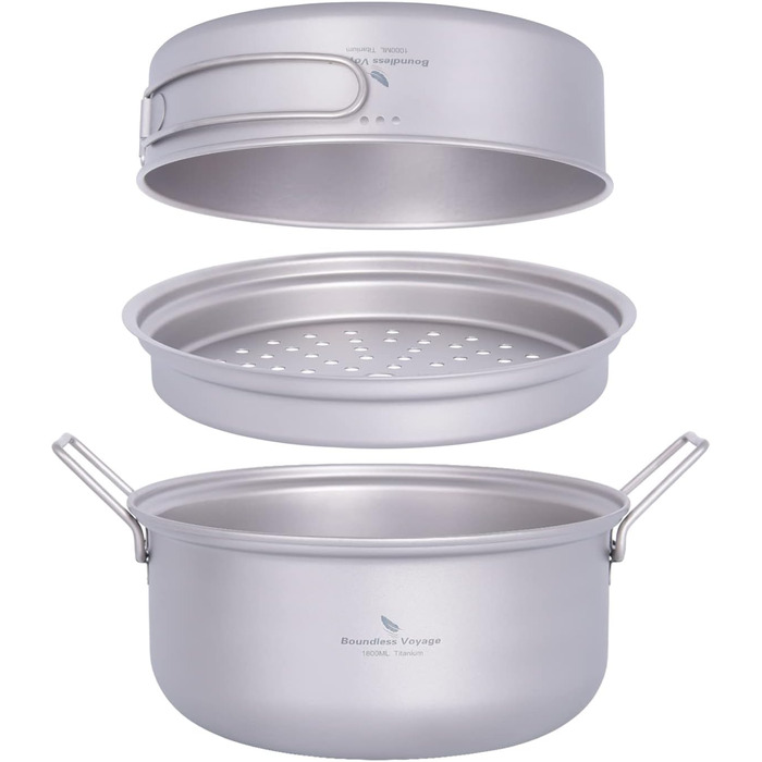 Портативний набір для пікніка 1.8 л. парова каструля та 1 л. каструля iBasingo