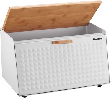 Хлібниця дерев'яна з нержавіючої сталі білий 35,5 х 20 х 17 см Klausberg