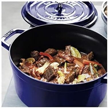 Кастрюля / жаровня 24 см с крышкой Dark Blue Staub