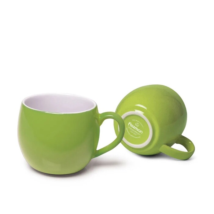 Комплект з двох кухлів Fissman 320 мл кераміка зелений (9520)