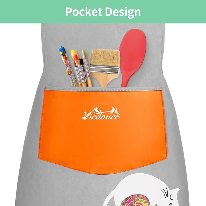 Фартух кухонний для дітей 46 х 60 см помаранчевий Viedouce