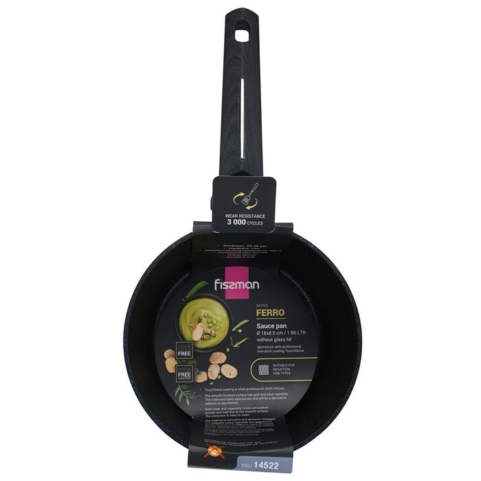 Ківш Fissman FERRO 18x8,5 см / 1,86 см алюміній з антипригарним покриттям (14522)