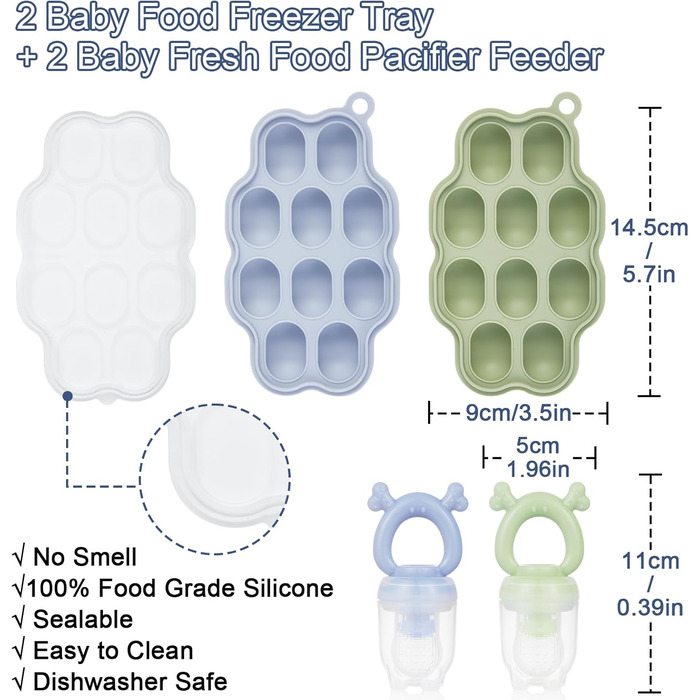 Набір силкіконових ніблерів для дітей та формочки для морозива btrfe