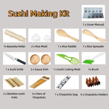 Набір для приготування  суші 22 предмета Glowgath