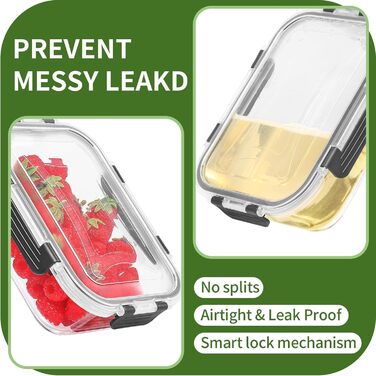 Набор из 5 стеклянных контейнеров для хранения продуктов 1 л с крышками Skroam