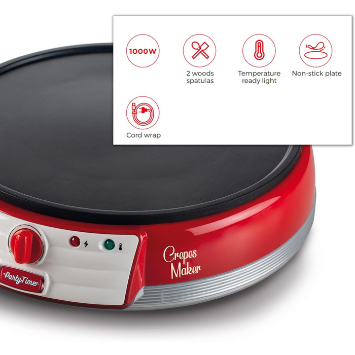 Блинница электрическая 30 см, красная Ariete